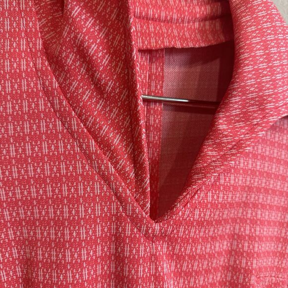 Vtg 60s/70s Handmade Pink Geometric Knit Maxi Dress, Collar, Short Sleeve S/M - Picture 6 of 16